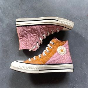 Converse CT Limited Quilted Hi-Top in Orange and Pink, Like New, Women’s 5.5